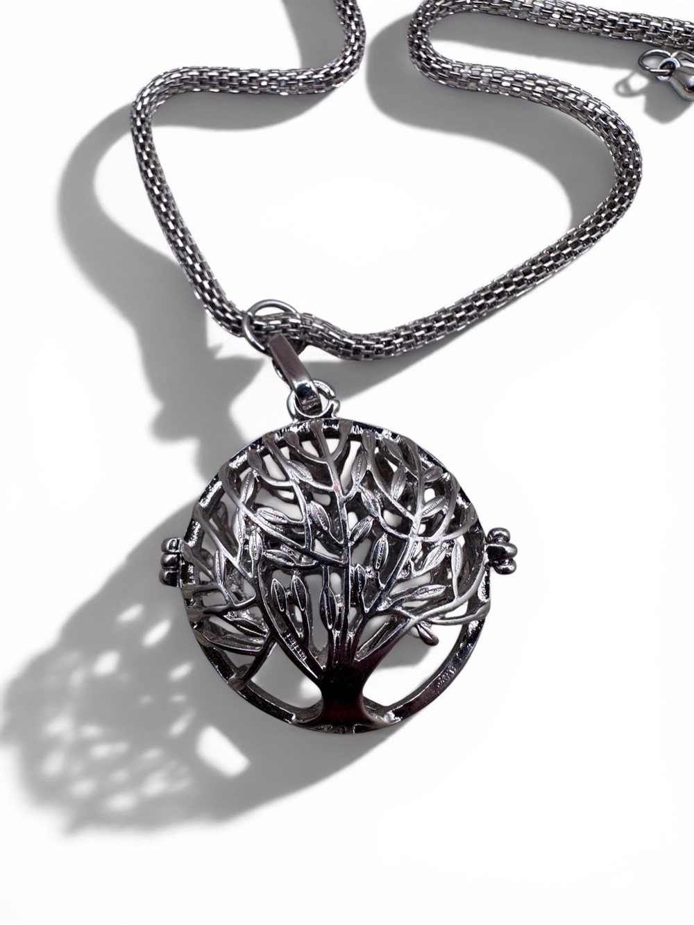 Nickel Free Silver Tree of Life Locket Necklace
